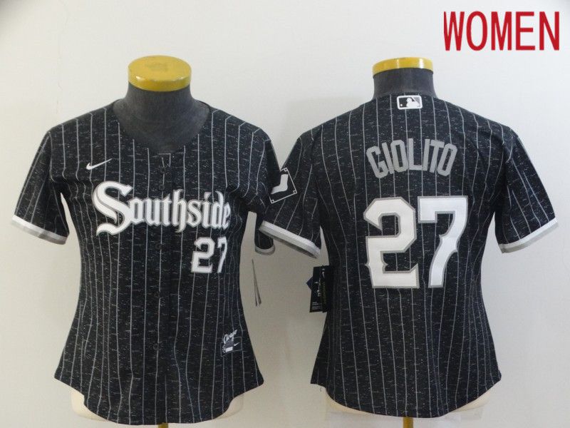 Women Chicago White Sox #27 Giolito City Edition Black Game Nike 2021 MLB Jerseys->los angeles angels->MLB Jersey